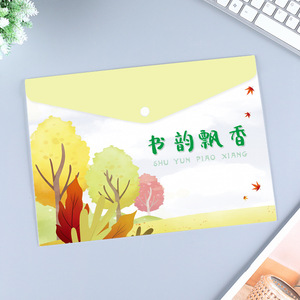 Biểu tượng tùy chỉnh nộp hồ sơ sản phẩm A4 A5 nhựa Ví rõ ràng túi tài liệu với Snap Nút nhựa thư mục tập tin <span class=keywords><strong>PVC</strong></span> tập tin Túi - Product Image 5