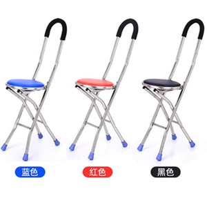S Type Four Legged Walking Stick <b>Stool</b> <b>Adjustable</b> <b>Height</b> Stainless Steel For Elderly Support - Product Image 2