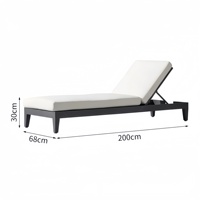 Ensemble de chaises longues de luxe de style nordique pour terrasse, mobilier de patio de luxe, transat inclinable avec trou pour parasol
