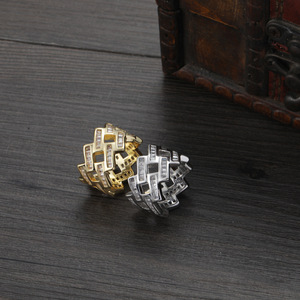 Vintage Woven Cuban <b>Ring</b>, Punk <b>Thick</b> Chain Men's and Women's Couple <b>Ring</b> - Product Image 5