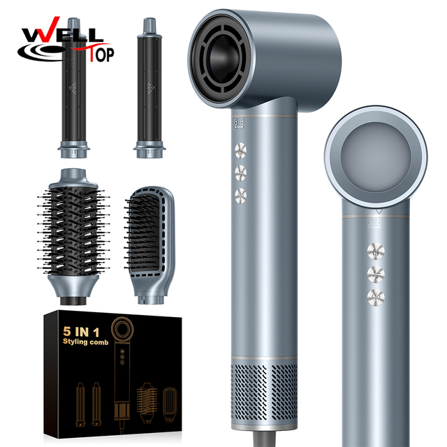All-in-One Multi Styler Professional 5 in 1 Hair Dryer Air Brush Ionic Hair Styling Tools with Coanda Automatic Wrap Curler