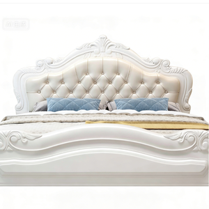 Lit double en bois massif américain 2026 personnalisable et réglable, 1,8 m, design européen moderne, lit de princesse de luxe pour chambre principale - Product Image 1