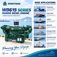 Moteur diesel marin turbocompressé SINOTRUK WD615.67C03N 164 kW 223 CV 1500 tr/min pour bateau de pêche, bateau de travail et navire de transport de marchandises