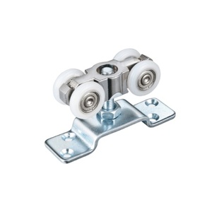 Roulettes coulissantes suspendues en alliage de zinc <span class=keywords><strong>ETOP</strong></span> durables, roues en nylon, capacité 60 kg, blanc, épaisseur 4 mm, garantie à vie, pour porte de villa - Product Image 1