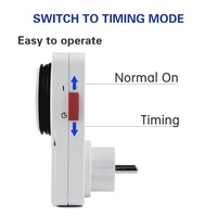 Temporizador Mecánico de Cocina de Plástico de 15 Minutos, Interruptor de Retardo de Tiempo de 220v, Enchufe Temporizador Eléctrico