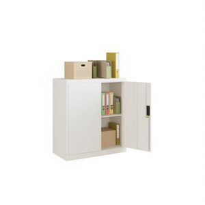 Armadio Portadocumenti in Acciaio Verniciato a Polvere Bianca 31.1x15.7x35.4 Pollici con Serratura a Chiave, Design Minimalista per Uso Commerciale - Product Image 1