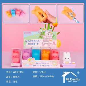 Wolbo Pastoral Rabbit Pencil Sharpener 16 Pcs Manual Plastic Stationery For Kids School Office Supplies - Product Image 3