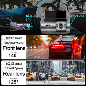 Lente dual Coche DVR Sony 4K con aplicación Visión nocturna Gps Ful Hd Coche Dvr Dashcam Wifi Dash Cam Delantero Trasero 2K + 4K Dash Camera