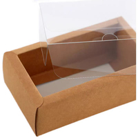 Boîte cadeau en papier kraft gaufré avec fenêtre transparente en PVC recyclable, fabriquée avec des matériaux recyclés, pour cadre photo et bougie