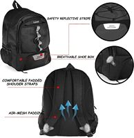 Sports Football Volleyball Football Gym Sac à dos avec compartiment pour chaussures et balles Sac de basket-ball