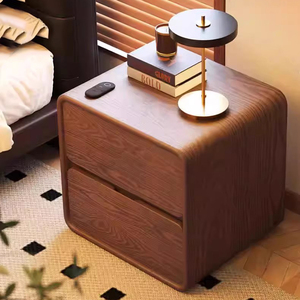 <span class=keywords><strong>Table</strong></span> <span class=keywords><strong>de</strong></span> <span class=keywords><strong>chevet</strong></span> traditionnelle minimaliste <span class=keywords><strong>de</strong></span> luxe en bois massif avec <span class=keywords><strong>2</strong></span> <span class=keywords><strong>tiroirs</strong></span>, meubles <span class=keywords><strong>de</strong></span> chambre à coucher - Product Image 1