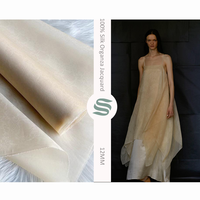 Tissu Jacquard Organza 100% Soie Écologique 12MM Transparent à Motifs Floraux pour Robes de Mariée et Vêtements