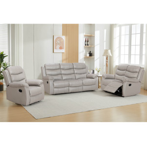 Juego de Sofás Reclinables Eléctricos HOMERS, <span class=keywords><strong>3</strong></span> 2 1 <span class=keywords><strong>Plazas</strong></span>, Cuero Sintético, <span class=keywords><strong>3</strong></span> Asientos, Cargador Inalámbrico, Mesa Plegable, Apto para Mascotas, para Sala de Estar - Product Image 5