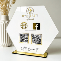Support d'affichage en acrylique pour code QR, logo 3D pour les entreprises sur Instagram et Facebook, multi-médias sociaux, paiement