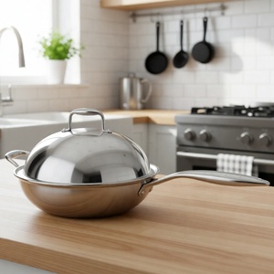 <span class=keywords><strong>Wok</strong></span> en <span class=keywords><strong>acier</strong></span> inoxydable 5Ply avec couvercle en <span class=keywords><strong>acier</strong></span> <span class=keywords><strong>Wok</strong></span> à <span class=keywords><strong>induction</strong></span> chinois en gros pour la cuisine de restaurant de cuisine à domicile - Product Image 1