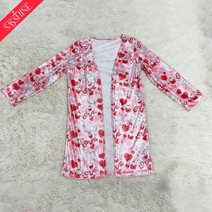 Venta al por mayor de otoño casual de impresión niñas Día de San Valentín cárdigan largo abrigo - Product Image 2