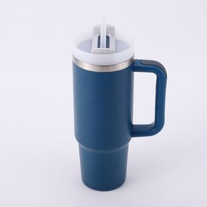 Insulated <b>Travel</b> Car H2.0 <b>Handle</b> Tumbler 40oz <b>Mug</b> Lid Straw Anti-Slip OEM ODM Custom Design - Product Image 3