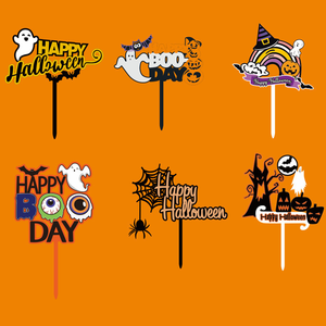 Decorazione per Torta <span class=keywords><strong>Serie</strong></span> Halloween in Acrilico, Alfabeto, Zucca, Pipistrello in Stile Cartone Animato, Accessori per Decorazione Torte di Halloween - Product Image 2