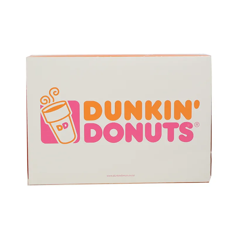 กระดาษแข็งเกรดอาหารโหล Donuts Work Home กล่องโลโก้ที่กำหนดเอง