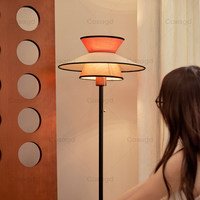 Lampu Lantai Vintage Lemongrass, Lampu Atmosfer Kain Retro untuk Ruang Tamu di Samping Sofa, Lampu Tidur Mewah untuk Kamar Tidur
