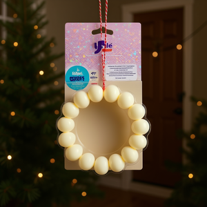 Guirnalda de bolas de PVC color crema Yale de 6.7 pulgadas, juego de 6, adorno para árbol de Navidad para exteriores, decoración para puerta, para fiestas navideñas - Product Image 2