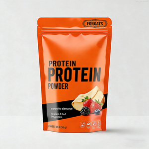 Sac en aluminium recyclable Mylar imprimé sur mesure avec fond plat pour l'emballage en vrac de protéines de lactosérum - Product Image 3