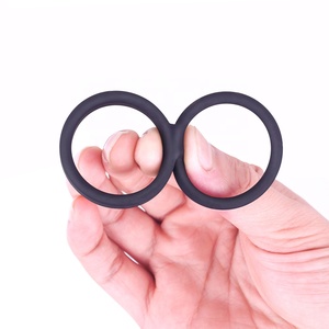 Cincin Penis Hitam Mainan Seks Mainan Pijat Seks Dewasa Cincin Penis Karet Silikon Mainan Seks untuk Pria - Product Image 5
