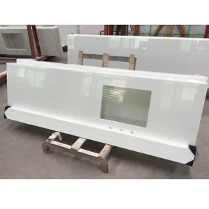 Comptoir de bureau en nano-verre blanc personnalisé, résistant aux taches, pour cuisine, salle de bain, Table, 2022