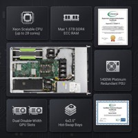 Nuevo Servidor Supermicros SuperServer 1019GP-TT 1U para GPU, Intel Xeon Scalable, 6 Bahías, 2.5 SAS SATA, 10GbE, IA, ML, Aprendizaje Profundo