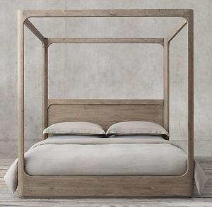 American Traditional Solid Wood R <strong>Pillar</strong> <strong>Bed</strong> French Oak Vintage 1.5/1.8m Double <strong>Bed</strong> for Master Bedroom Custom High Wedding <strong>Bed</strong> - Product Image 4