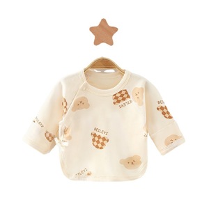 Camisa de media espalda de algodón infantil de clase A, diseño sin costuras para primavera otoño cuatro estaciones 100%, Material de algodón, ropa de monjes recién nacidos - Product Image 5