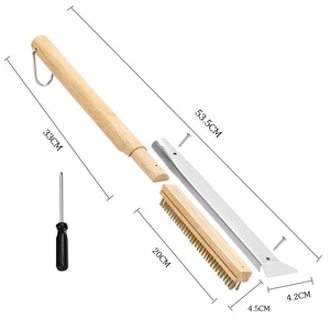 Accessoires <span class=keywords><strong>pour</strong></span> four à pizza <span class=keywords><strong>Brosse</strong></span> de nettoyage <span class=keywords><strong>pour</strong></span> four à pizza de 21 pouces <span class=keywords><strong>en</strong></span> acier inoxydable avec poils <span class=keywords><strong>en</strong></span> laiton <span class=keywords><strong>pour</strong></span> <span class=keywords><strong>pierre</strong></span> à pizza et barbecue - Product Image 2