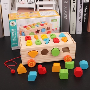 Giocattoli di legno Montessori Numero di Puzzle di Legno Giocattoli per I Più Piccoli <span class=keywords><strong>a</strong></span> Forma di Ordinamento di <span class=keywords><strong>Matematica</strong></span> Conteggio Montessori di Legno di Colore Stacking Block - Product Image 2