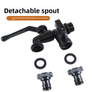 <span class=keywords><strong>Robinet</strong></span> de jardinage transfrontalier spécial en alliage de zinc noir, <span class=keywords><strong>double</strong></span> <span class=keywords><strong>sortie</strong></span>, <span class=keywords><strong>double</strong></span> bec, <span class=keywords><strong>double</strong></span> poignée, <span class=keywords><strong>double</strong></span> commande, moderne - Product Image 2