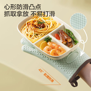 Mitaines de four en silicone, design à cinq doigts, résistantes à la chaleur jusqu'à 200°C, matériau de qualité alimentaire pour la cuisine et la pâtisserie - Product Image 4