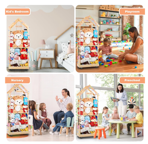 Stoccaggio di animali imbalsamati Zoo di stoccaggio di legno organizzatore di giocattoli ruote girevoli per tutti i tipi di animali imbalsamati porta gabbia colorata - Product Image 6