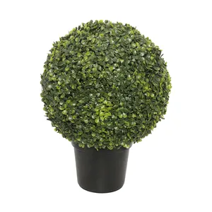 Pianta in vaso verde degli alberi artificiali del topiaria della palla del bosso di Hotsales per dell'interno/all'aperto/giardino decorativi