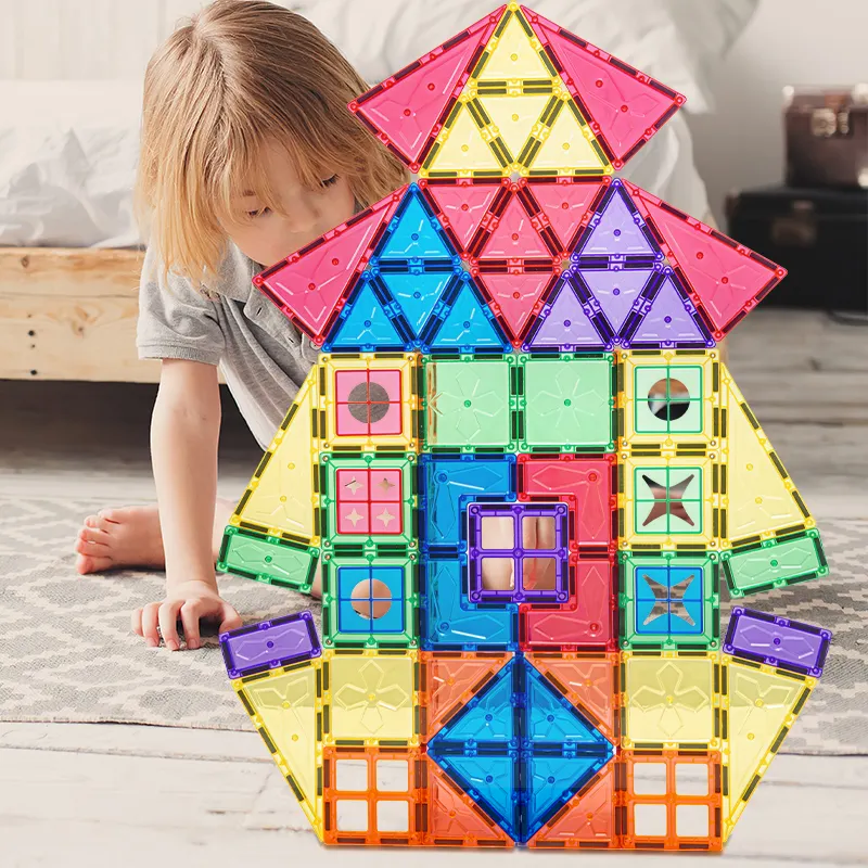Professionele Kinderen Onderwijs Speelgoed Aangepaste Stuk Kleur 3d Peuter Spelen Magnetische Blokken Tegels