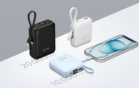 Batterie externe 10000mAh à charge rapide 22.5W, chargeur portable avec câble intégré, charge sans fil, fabricant OEM