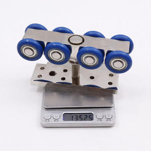 Rouleau <span class=keywords><strong>suspendu</strong></span> personnalisé synthétique à huit roues alliage pour porte coulissante Rouleau de suspension <span class=keywords><strong>Roue</strong></span> supérieure coulissante Rouleaux de porte suspendue Beari - Product Image 4