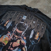T-shirts graphiques personnalisés avec logo, T-shirts à impression en relief de poids lourd, Playera Hip Hop Largo Oversize, T-shirts graphiques pour hommes