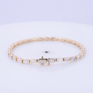 Bracelet de réglage de lunette de diamant de laboratoire de coupe rayonnante en or massif 10k 14k 2.5*4mm - Product Image 3