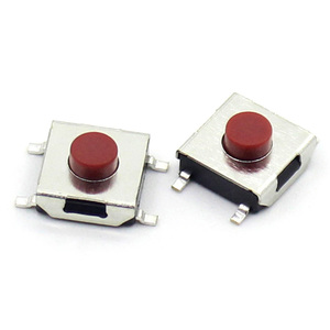 สวิตช์ SMD ขนาด 6*6*4.3 มม. สวิตช์แบบกด 4 ขา สีแดง - Product Image 1