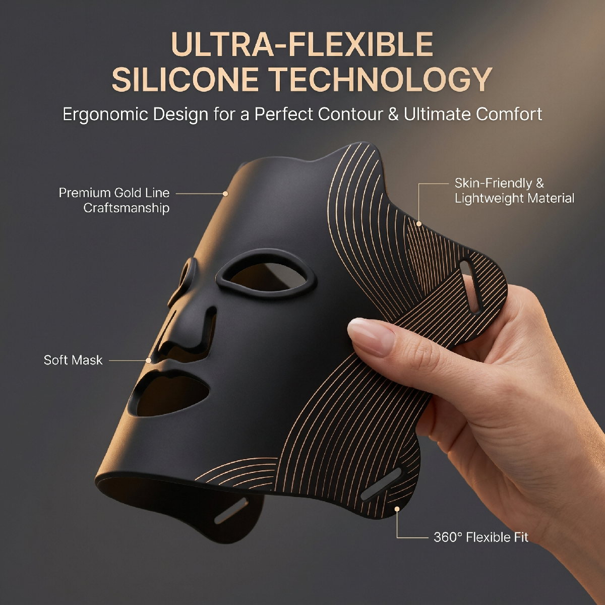 OEM Private Label Hand Held Red Light Therapy Mask for Oily Skin 660nm Home Use Daily Oil Control Care