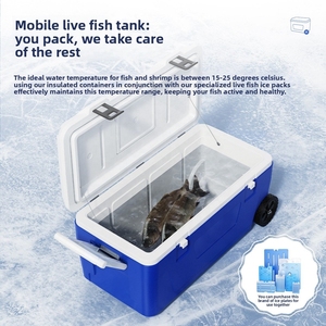 Glacière isotherme en plastique pour pêche en mer, capacité 80L, pour le stockage de poissons vivants, avec roues, réfrigérée, pour extérieur, <span class=keywords><strong>camping</strong></span> - Product Image 2
