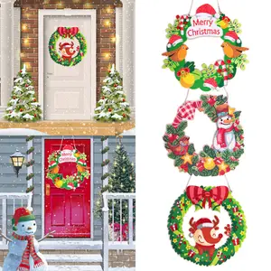 Creatieve Kerst Diamond Painting Kit Diy Houten Slinger Hanger Mozaïek Diamant Kunst Deur En Raam Krans Hangen Decoraties