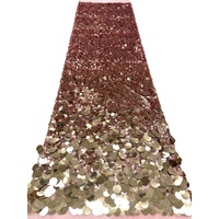 Nouvelle arrivée : dentelle française en tulle avec paillettes, deux couleurs différentes mélangées, tissu de dentelle brillant à paillettes pour robe de soirée