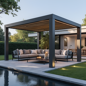 <span class=keywords><strong>Abri</strong></span> solaire extérieur, bâtiments <span class=keywords><strong>de</strong></span> <span class=keywords><strong>jardin</strong></span>, patio, imperméable, double toit rigide, barbecue, mobilier d'extérieur, gazebo, pergola, aluminium - Product Image 5