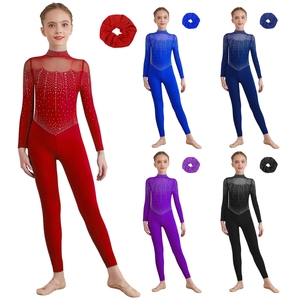Trajes de Danza de Alabanza para Niñas de 6 a 16 Años, Conjunto de Mono para Patinaje Artístico con Diadema para Actuaciones en Escenario y Eventos - Product Image 1