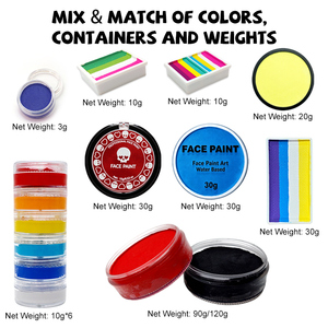 <span class=keywords><strong>Peinture</strong></span> corporelle et <span class=keywords><strong>visage</strong></span> végétalienne biologique non toxique à base d'eau pour festivals, vente en gros en vrac - Product Image 5